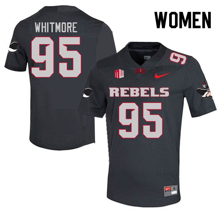 Women #95 Alexander Whitmore UNLV Rebels College Football Jerseys Stitched Sale-Charcoal